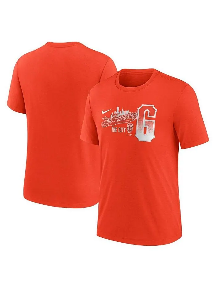 Мужская оранжевая футболка San Francisco Giants City Connect Tri-Blend Nike — изображение 1 из 1, оранжевый