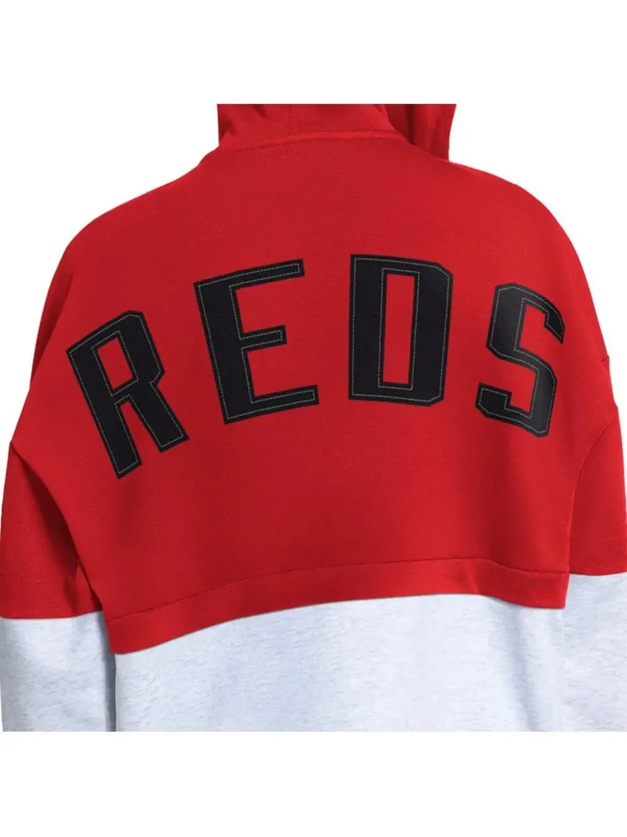 Худи с капюшоном на молнии Cincinnati Reds Wishbone Starter — изображение 4 из 7, красный серый