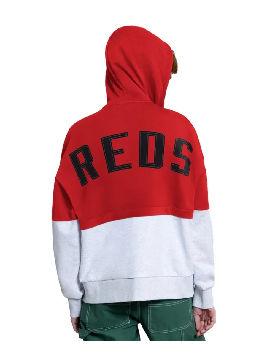 Худи с капюшоном на молнии Cincinnati Reds Wishbone Starter — изображение 5 из 7, красный серый