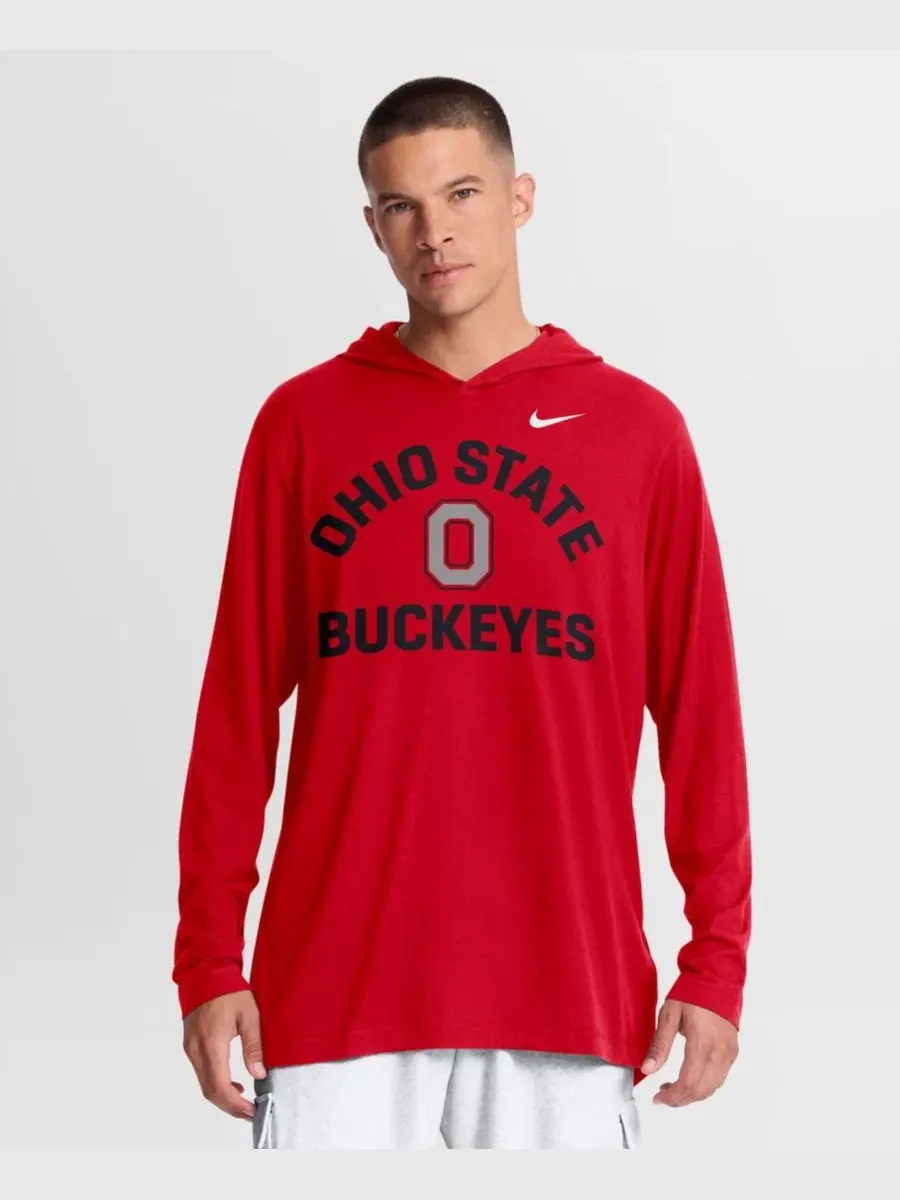 Футболка с длинным рукавом и капюшоном Primetime Arch Tri-Blend Dri-FIT Nike — изображение 1 из 5, алый