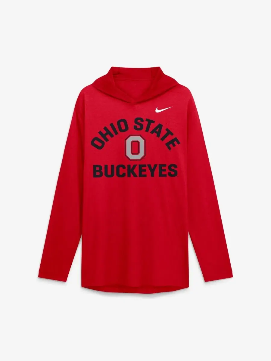 Футболка с длинным рукавом и капюшоном Primetime Arch Tri-Blend Dri-FIT Nike — изображение 2 из 5, алый