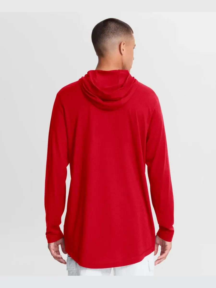 Футболка с длинным рукавом и капюшоном Primetime Arch Tri-Blend Dri-FIT Nike — изображение 4 из 5, алый