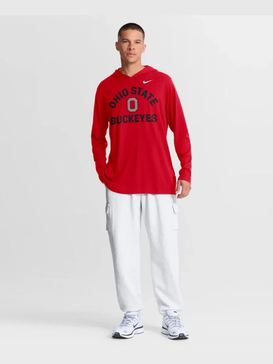 Футболка с длинным рукавом и капюшоном Primetime Arch Tri-Blend Dri-FIT Nike — изображение 5 из 5, алый