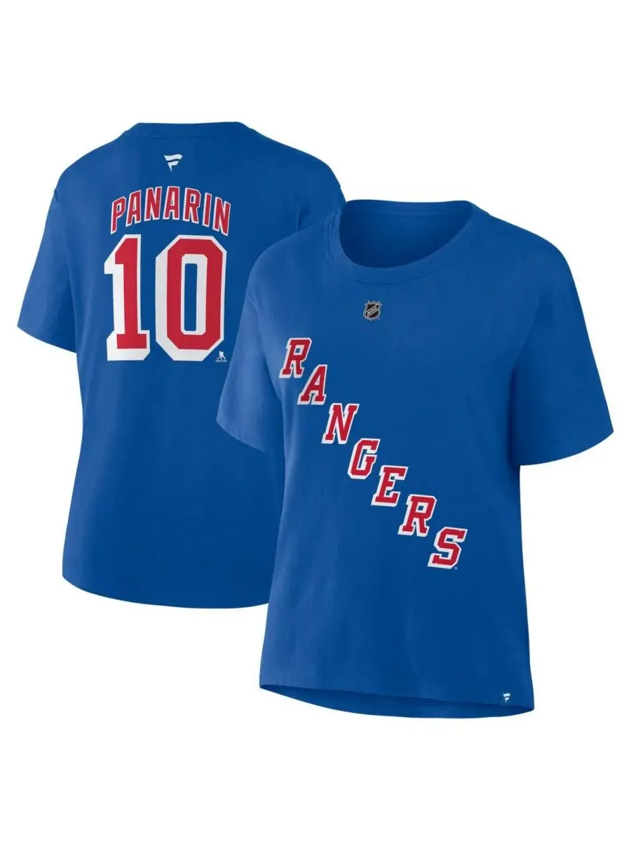 Fanatics Женская синяя футболка Артемия Панарина с номером игрока New York Rangers — изображение 1 из 3, синий