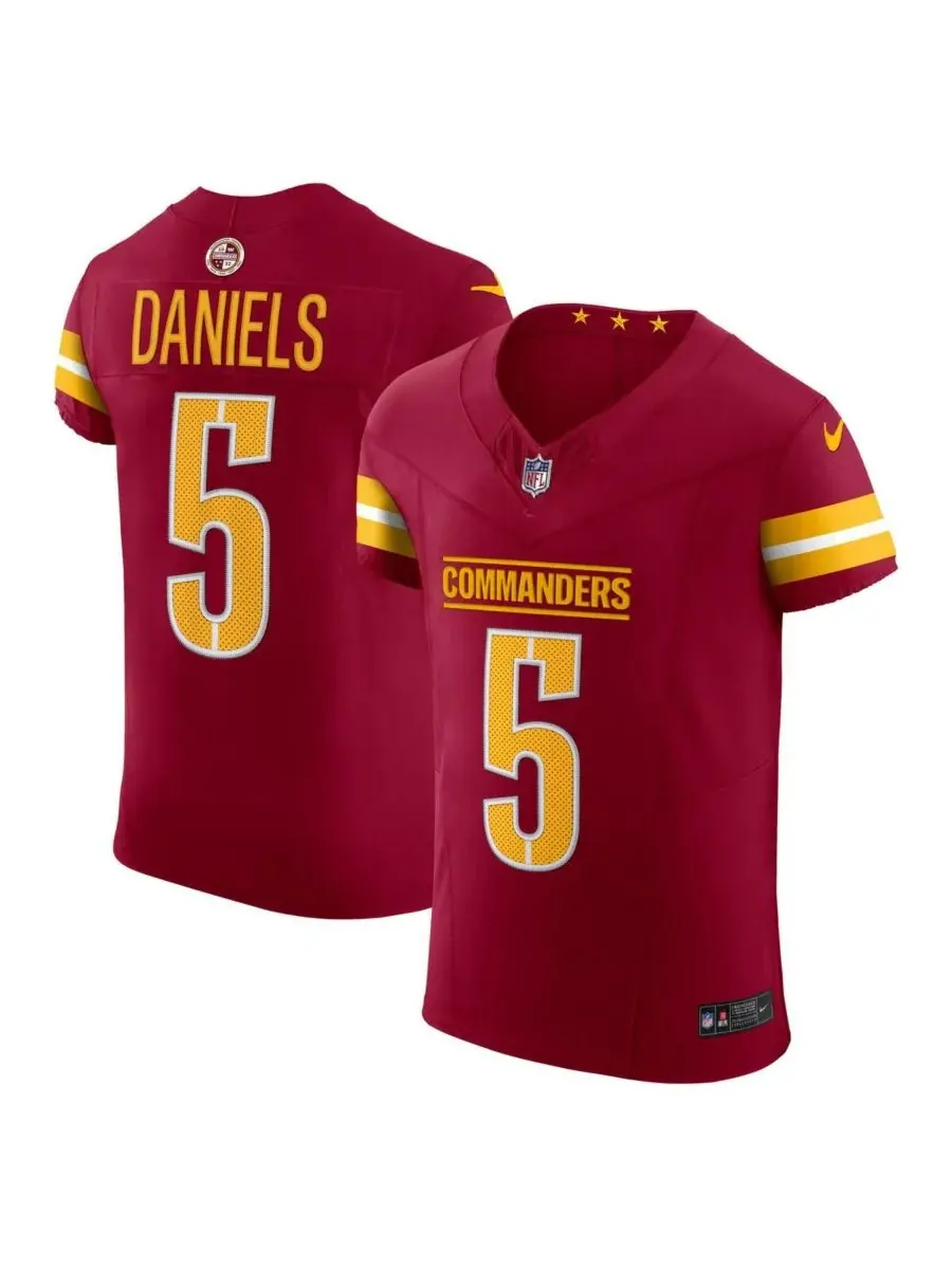 Nike Мужская бордовая футболка Jayden Daniels Washington Commanders Team Vapor FUSE Elite — изображение 1 из 3, бордовый