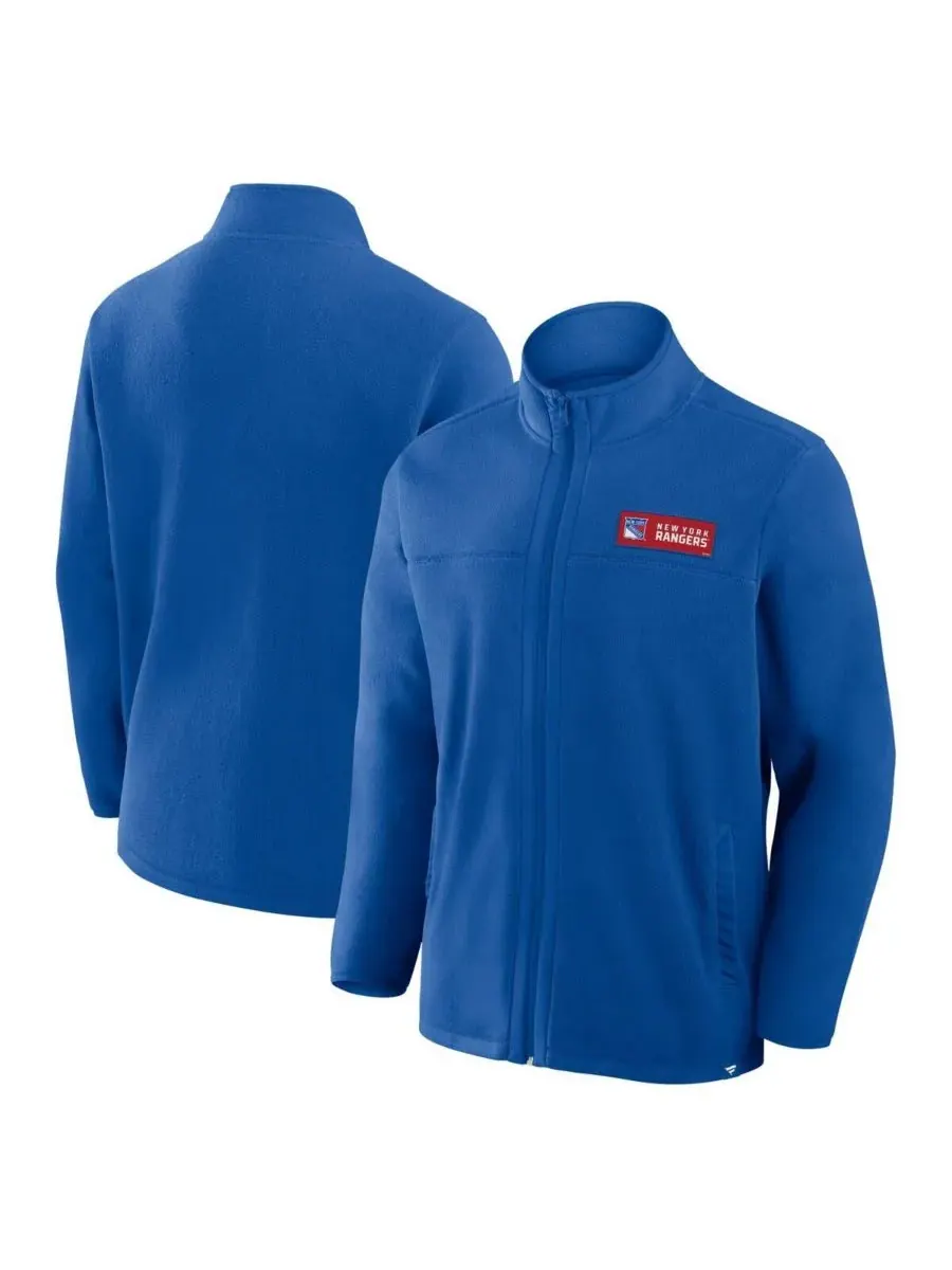 Fanatics Мужская синяя флисовая куртка на молнии с символикой New York Rangers Home — изображение 1 из 3, синий
