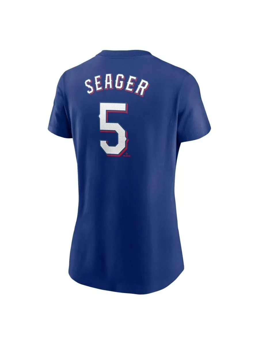 Женская футболка с номером Кори Сигера из команды Royal Texas Rangers Nike — изображение 2 из 3, королевский