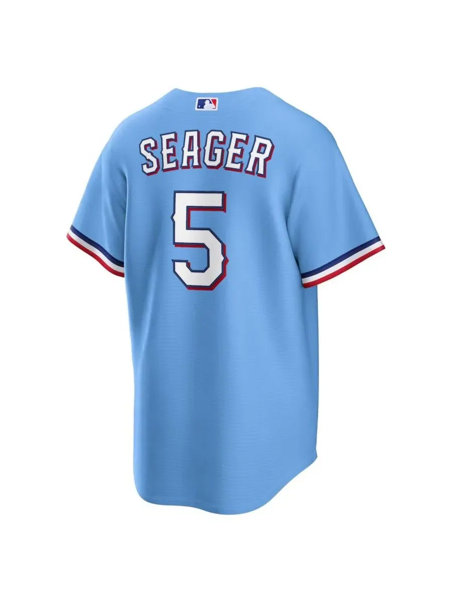 Бейсбольная футболка с коротким рукавом, модель Corey Seager Alternate Replica Nike — изображение 2 из 3, светлый синий