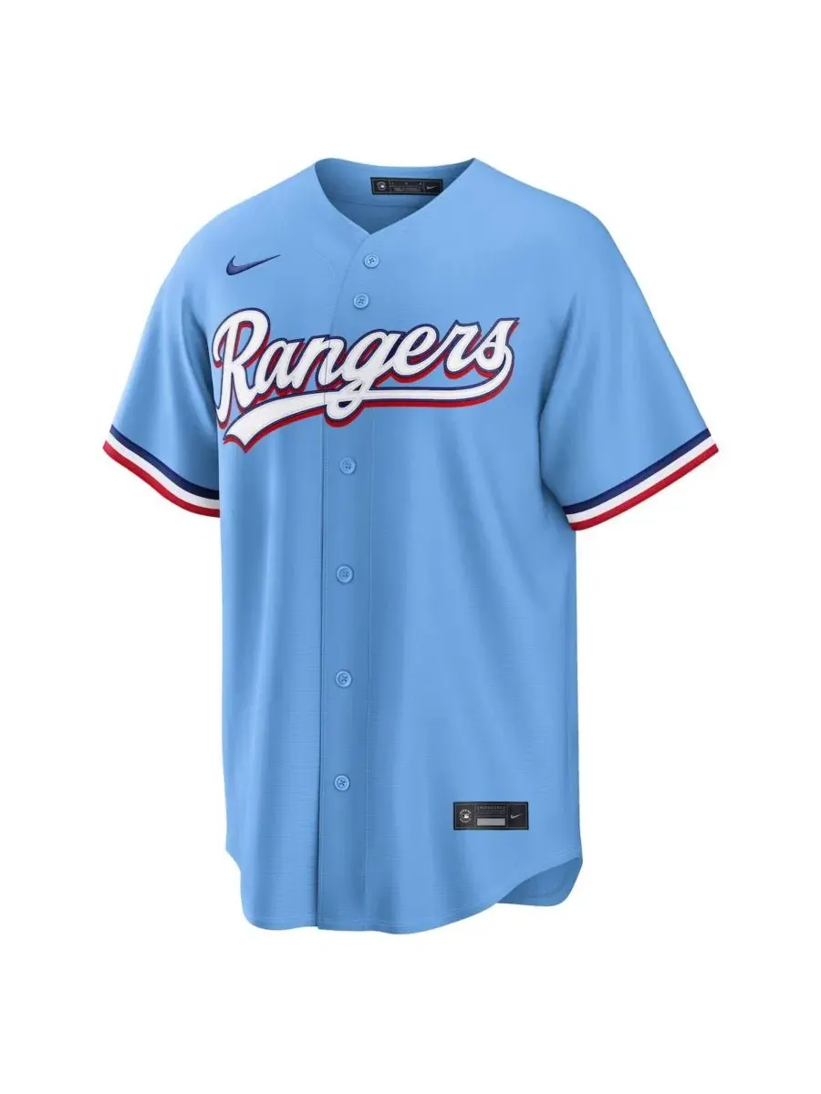 Бейсбольная футболка с коротким рукавом, модель Corey Seager Alternate Replica Nike — изображение 3 из 3, светлый синий