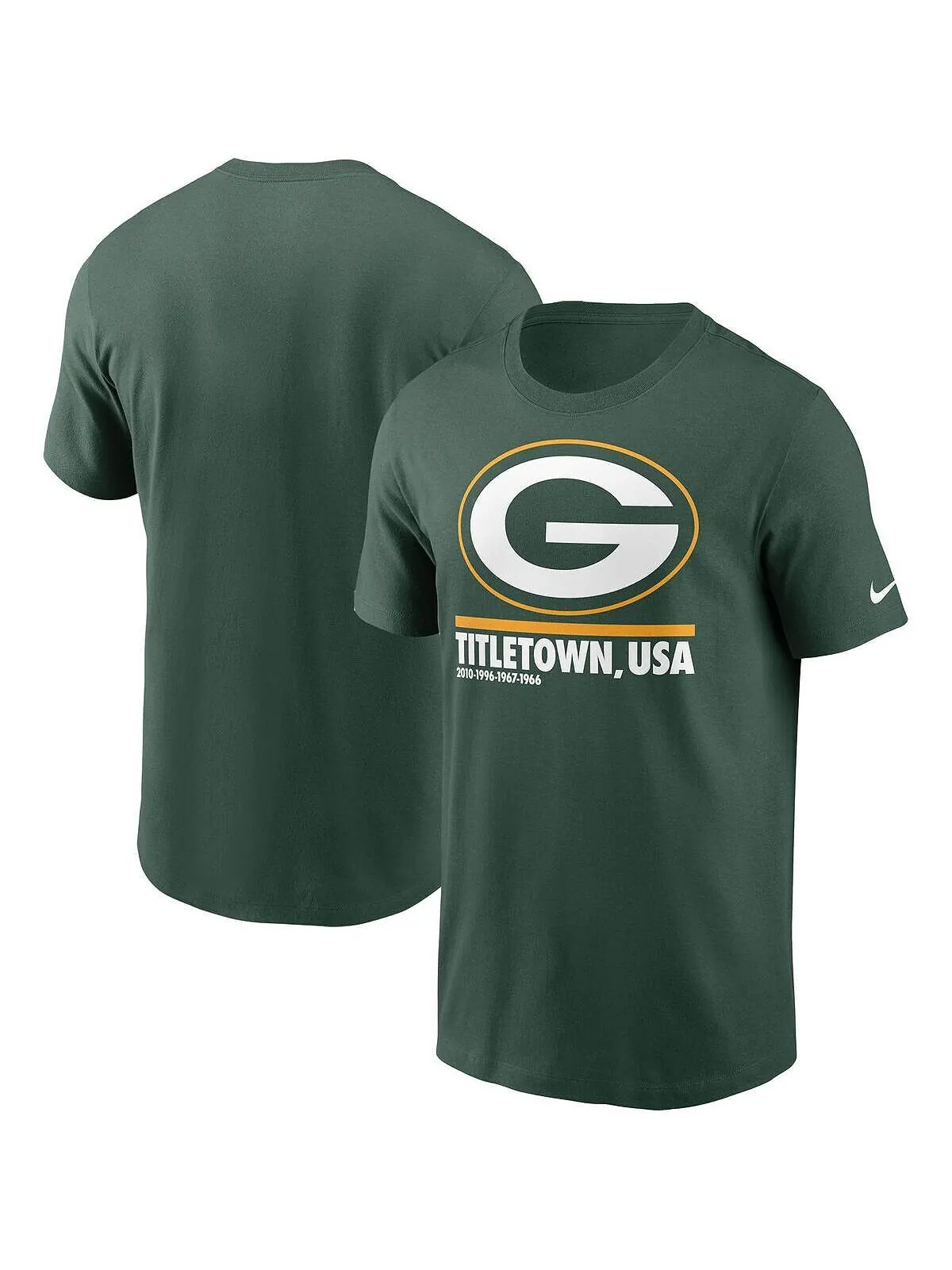 Мужская футболка green green bay packers hometown collection title town Nike