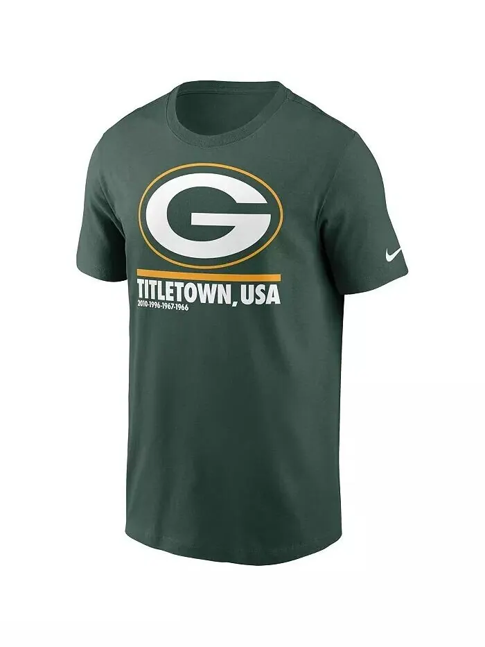 Мужская зеленая футболка Green Bay Packers Hometown Collection Title Town Nike — изображение 2 из 3
