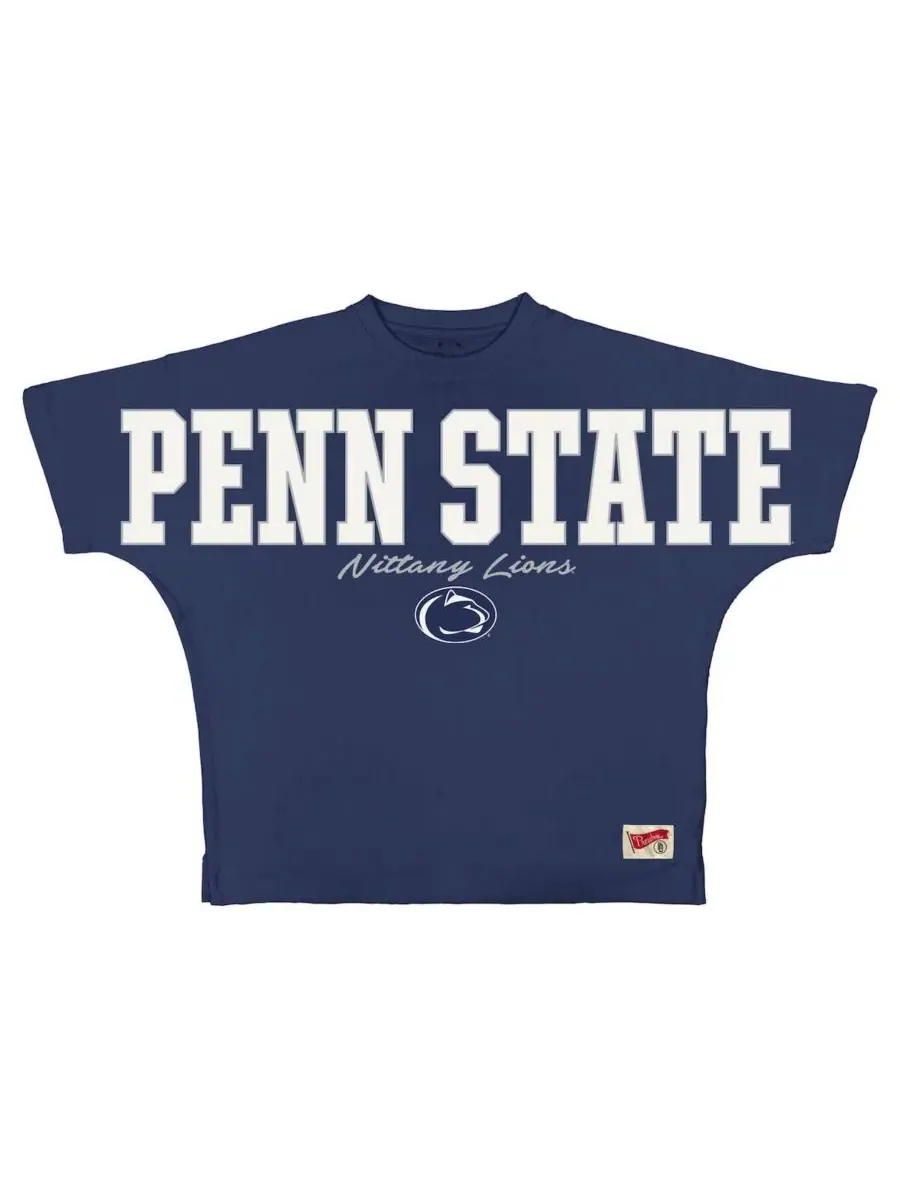 Футболка оверсайз с принтом Flannigan Penn State Nittany Lions Pressbox — изображение 1 из 2, темно-синий