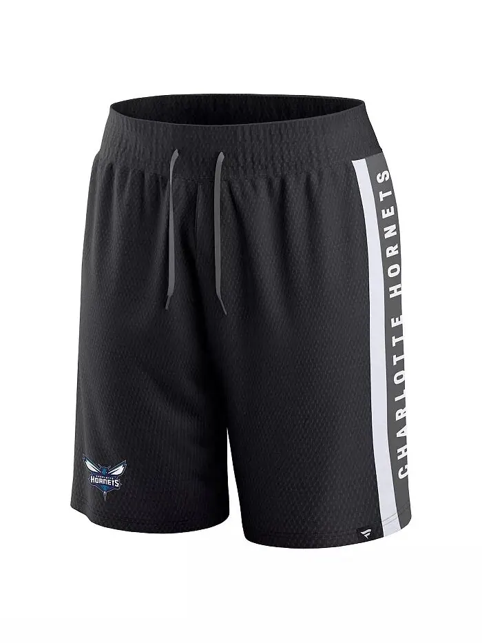 Мужские черные шорты Charlotte Hornets Referee Iconic Mesh Fanatics — изображение 2 из 3