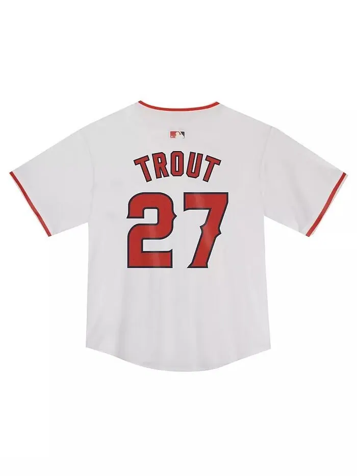 Майк Траут, малыш, белая игровая майка Los Angeles Angels Nike — изображение 2 из 3