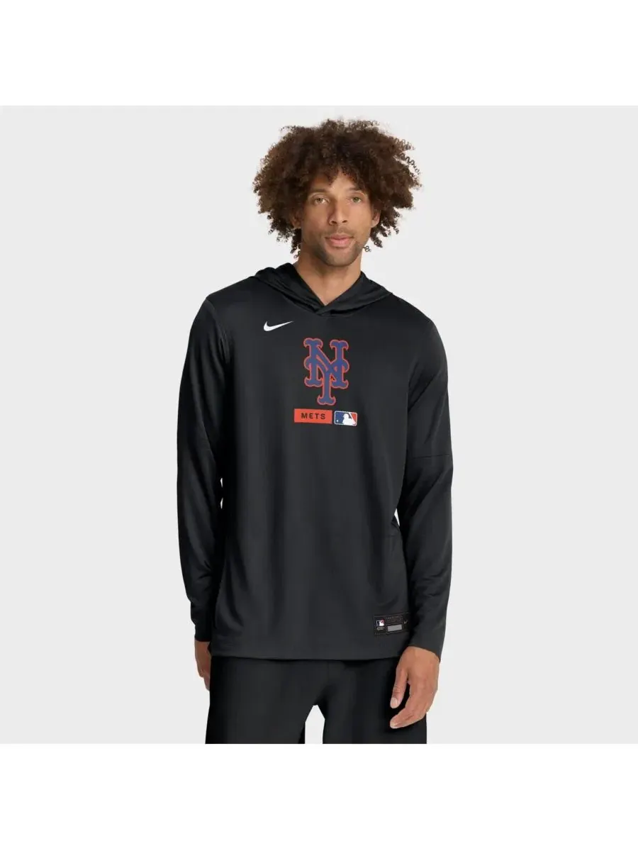 Мужская черная толстовка с длинными рукавами New York Mets Authentic Collection Dri-FIT Nike — изображение 1 из 4, черный