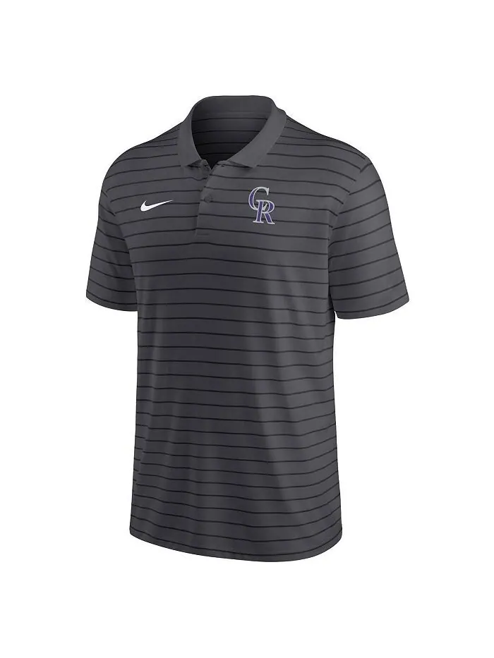 Мужская темно-серая рубашка-поло Colorado Rockies Authentic Collection Victory в полоску — изображение 2 из 3, темно-серый
