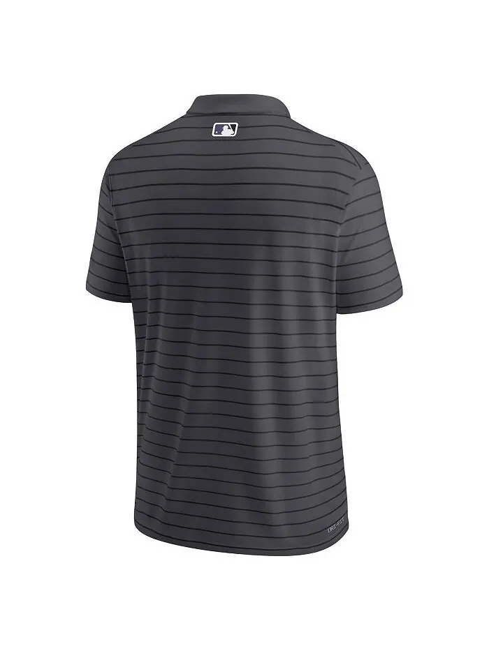 Мужская темно-серая рубашка-поло Colorado Rockies Authentic Collection Victory в полоску — изображение 3 из 3, темно-серый