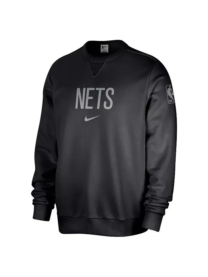 Мужская черная толстовка Brooklyn Nets Courtside Standard Issue Performance Pullover Nike — изображение 1 из 1