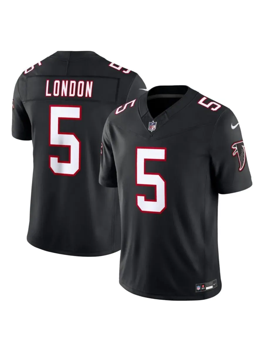 Футболка с длинным рукавом Drake London Black Atlanta Falcons Alternate Throwback Vapor F.U.S.E — изображение 1 из 2, черный