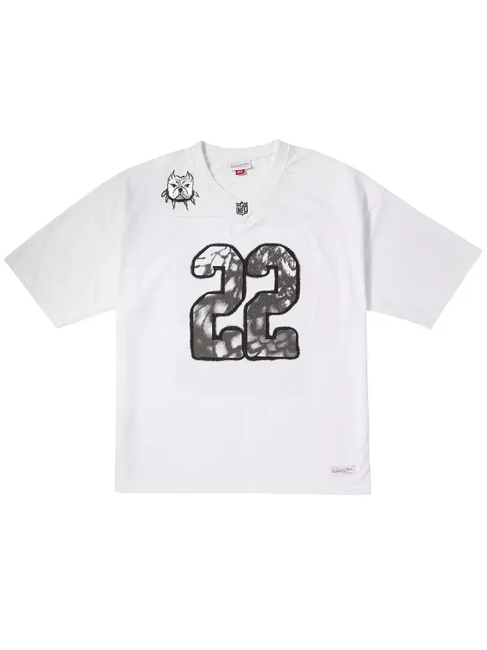 Мужская белая футболка NFL Por La Cultura x CHITO Limited Edition Mitchell & Ness