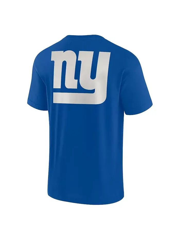 Мужская и женская футболка Royal New York Giants с коротким рукавом, супермягкая Fanatics Signature — изображение 3 из 3