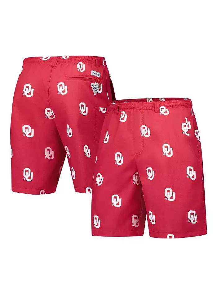 Мужские шорты Oklahoma Sooners PFG Backcast III Omni-Shade цвета малиновый Columbia