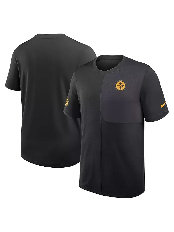 Мужская черная тренерская футболка Pittsburgh Steelers Sideline UV Performance Nike — изображение 1 из 3