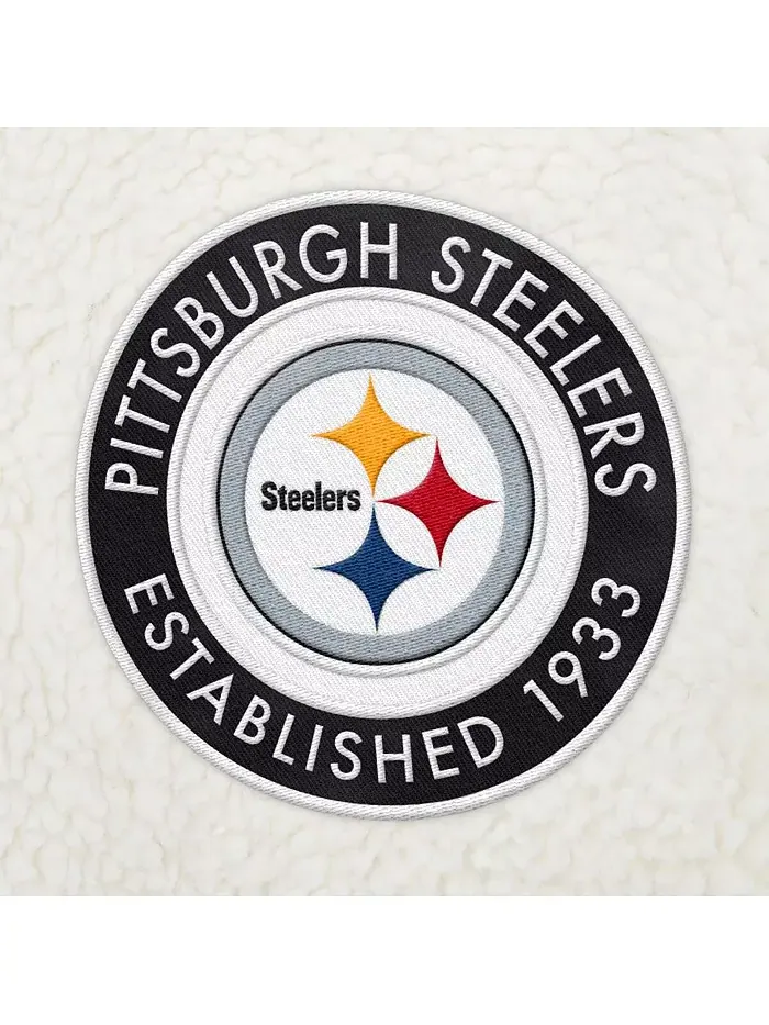 Мужская кремовая толстовка Pittsburgh Steelers Jordan Sherpa с молнией на четверть Tommy Hilfiger — изображение 2 из 3