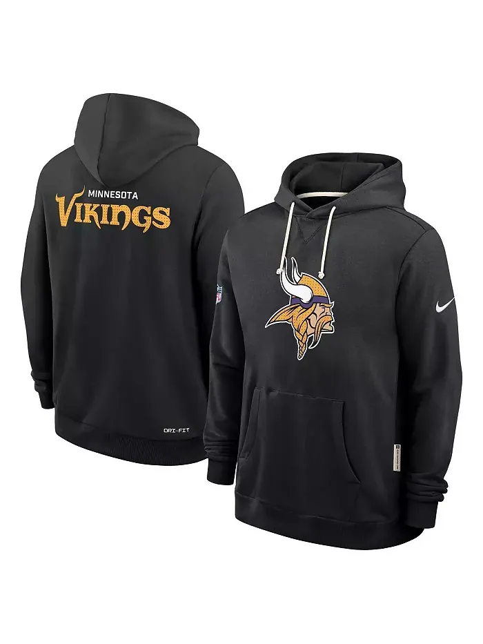 Мужская черная толстовка с капюшоном Minnesota Vikings Sideline Initial Home Performance Nike — изображение 1 из 2