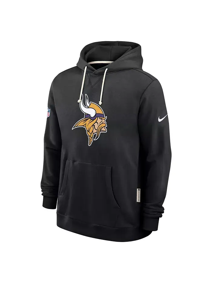Мужская черная толстовка с капюшоном Minnesota Vikings Sideline Initial Home Performance Nike — изображение 2 из 2