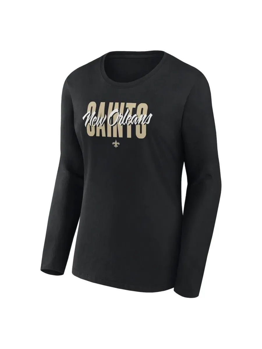 Футболка с длинным рукавом с принтом New Orleans Saints Grip Logo Athletic — изображение 2 из 3, черный