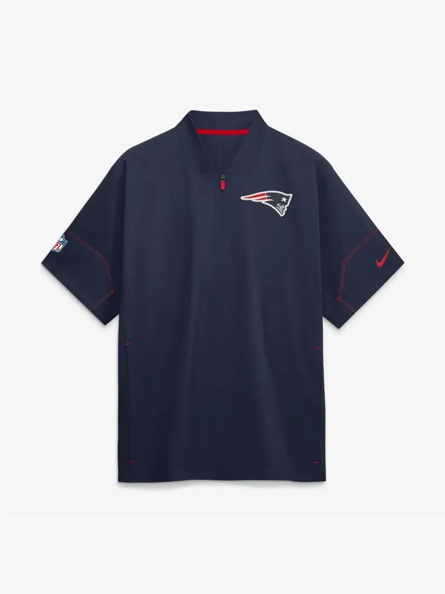 Куртка тренерская Nike New England Patriots Sideline Short Sleeve Quarter-Zip Coaches Jacket — изображение 1 из 2