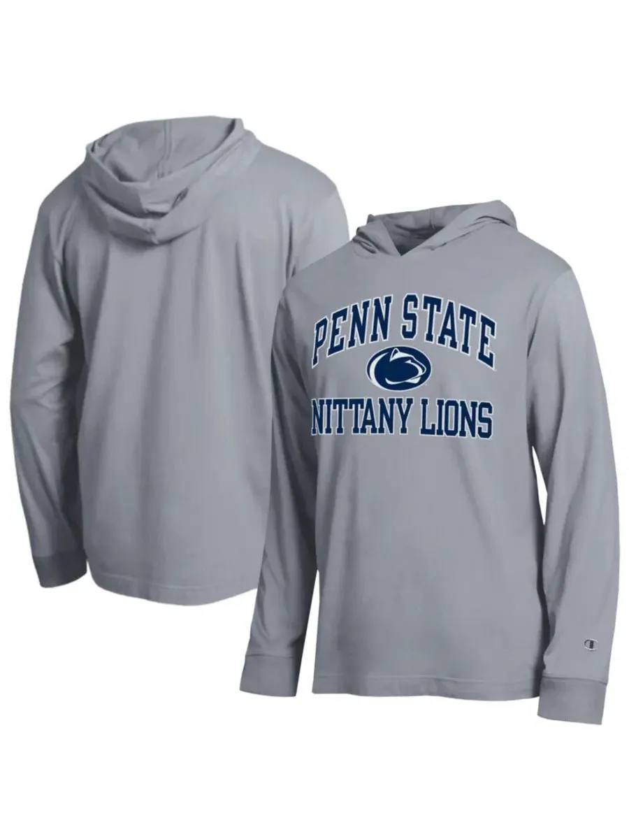 Футболка с капюшоном и длинным рукавом с принтом Penn State Nittany Lions High Motor All-Star — изображение 1 из 3, серый