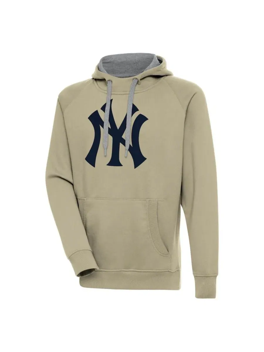 Толстовка-худи с флисовой подкладкой и принтом New York Yankees Antigua — изображение 1 из 1, хаки