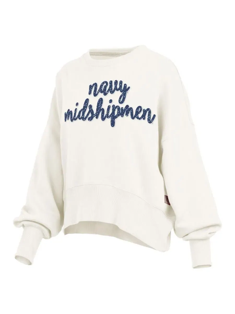 Свитшот оверсайз с аппликацией Chelsea Navy Midshipmen Pressbox — изображение 3 из 3, бежевый