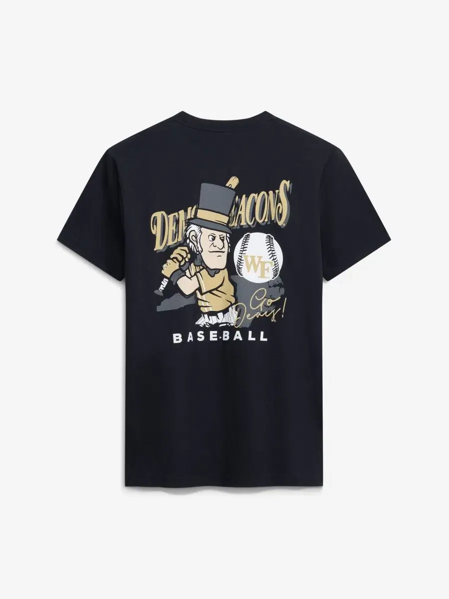 Футболка с принтом Drawn Mascot Baseball Image One — изображение 2 из 3, черный