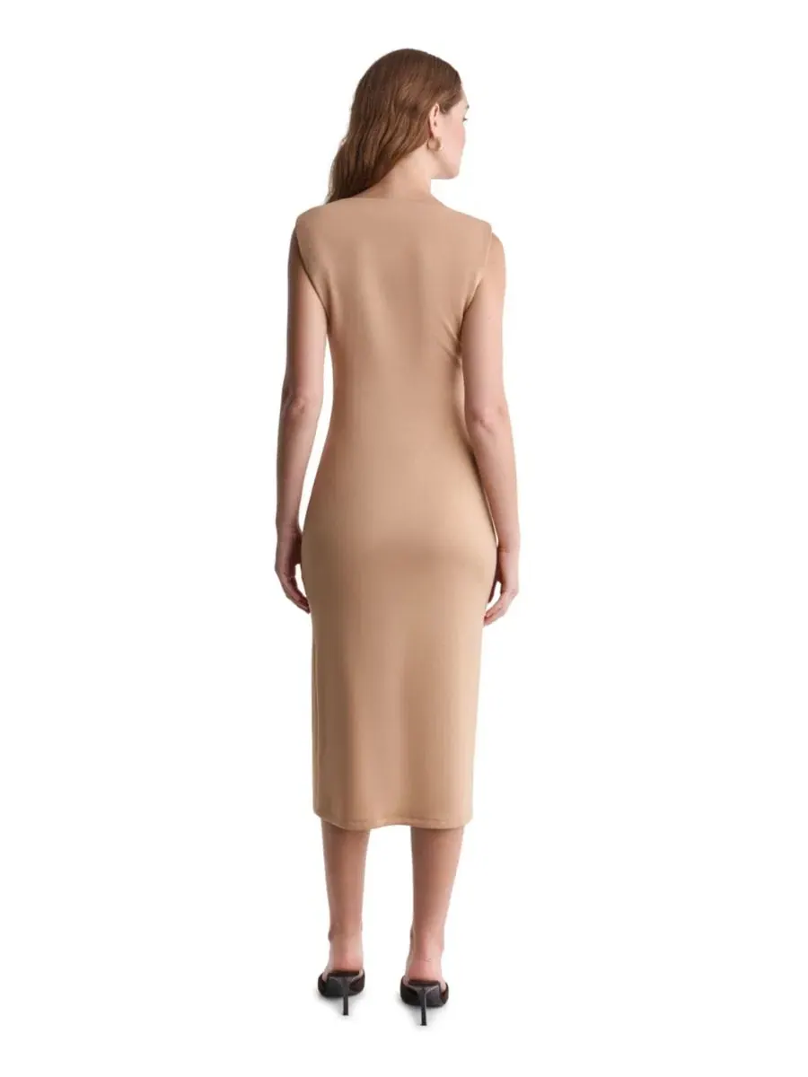 Платье-миди с одним плечом и драпировкой BCBG, Toffee Dust — изображение 5 из 6