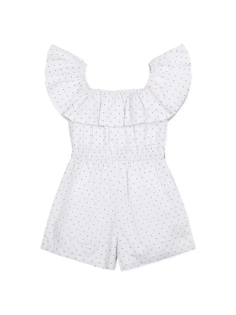 Боди-комбинезон с воротником-оборкой Hope & Henry, Delft Dot Seersucker — изображение 6 из 6