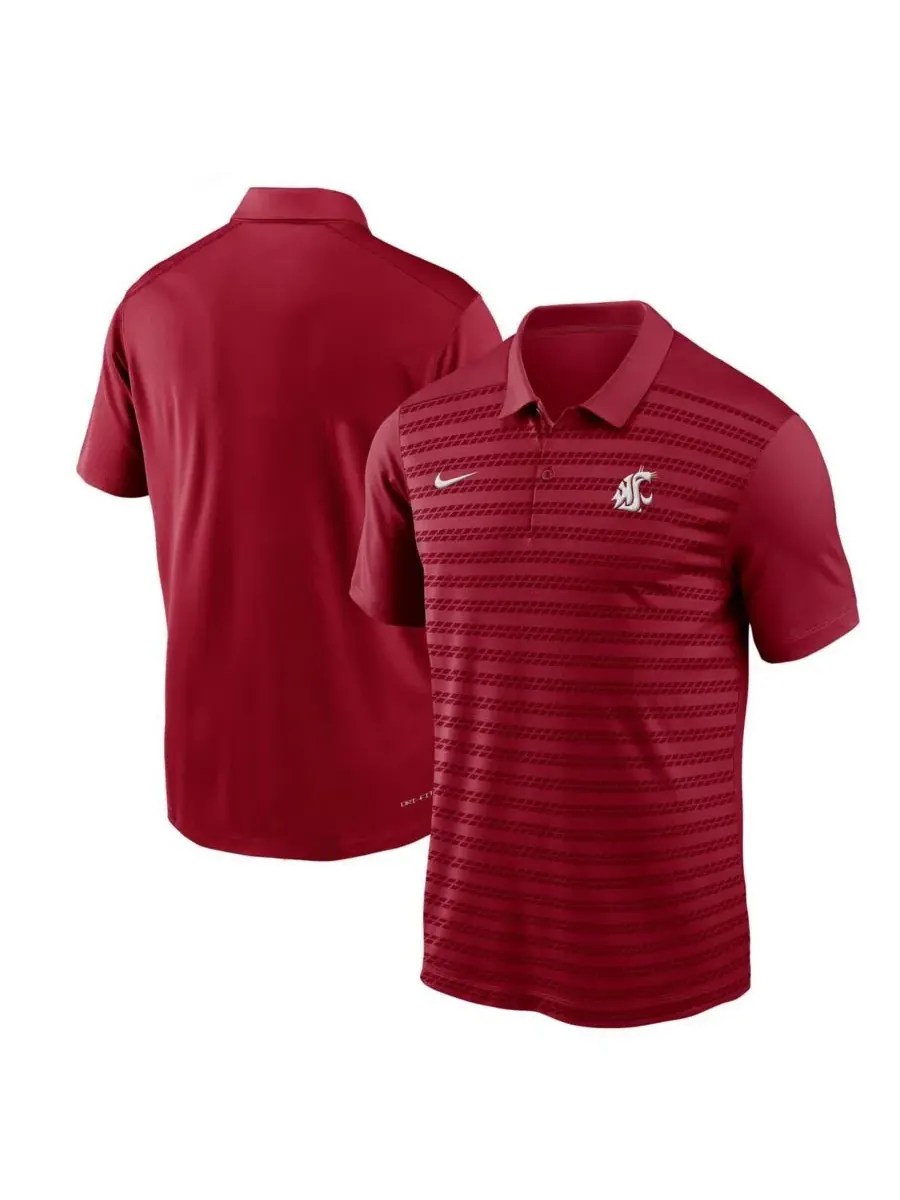 Nike Мужская футболка-поло Crimson Washington State Cougars 2024 Sideline Victory Coaches — изображение 1 из 3, белый