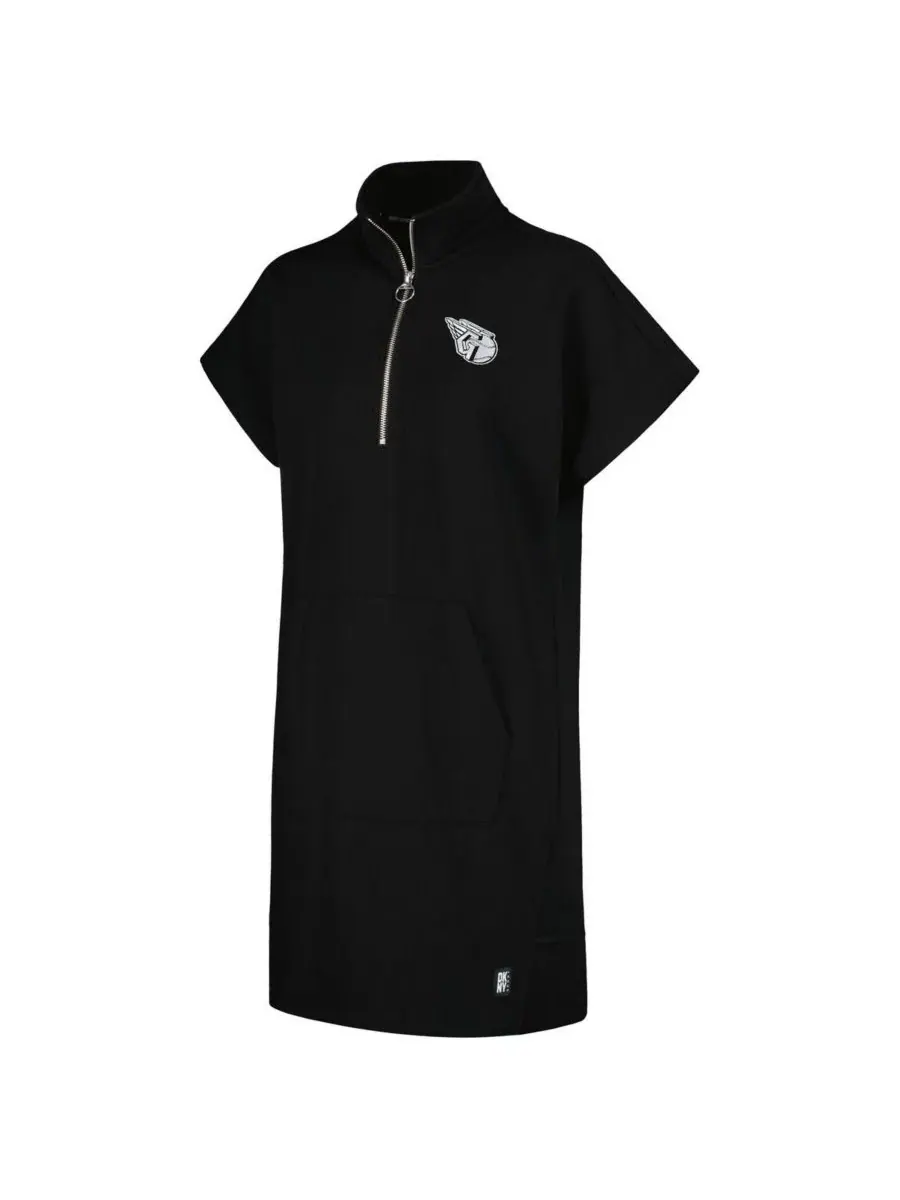 DKNY Женское черное платье-кроссовки Cleveland Guardians Emily с застежкой-молнией до четверти — изображение 2 из 3, черный