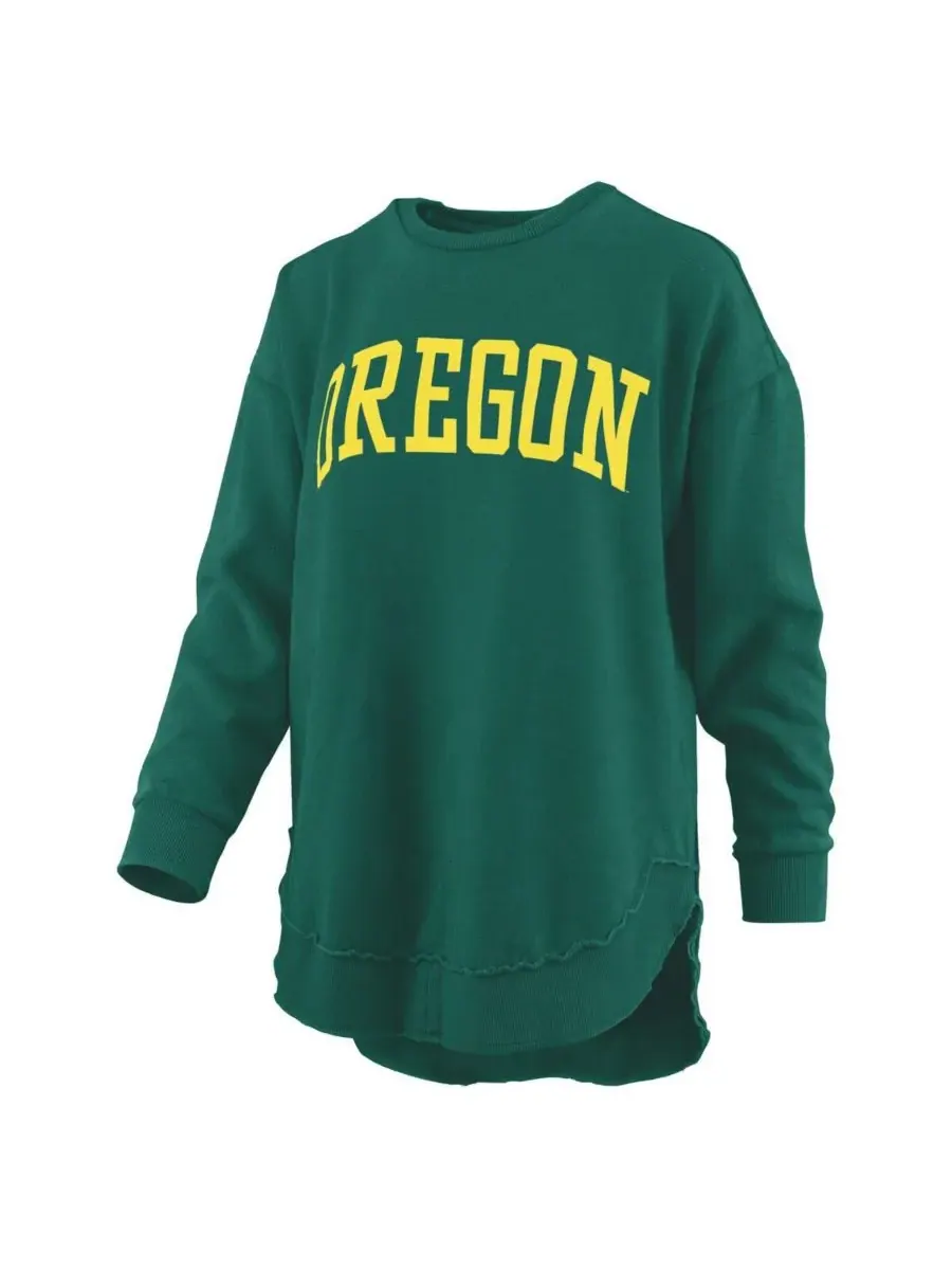 Pressbox Женская зеленая пончо Oregon Ducks из меланжевого флиса с длинными рукавами — изображение 3 из 3, зеленый