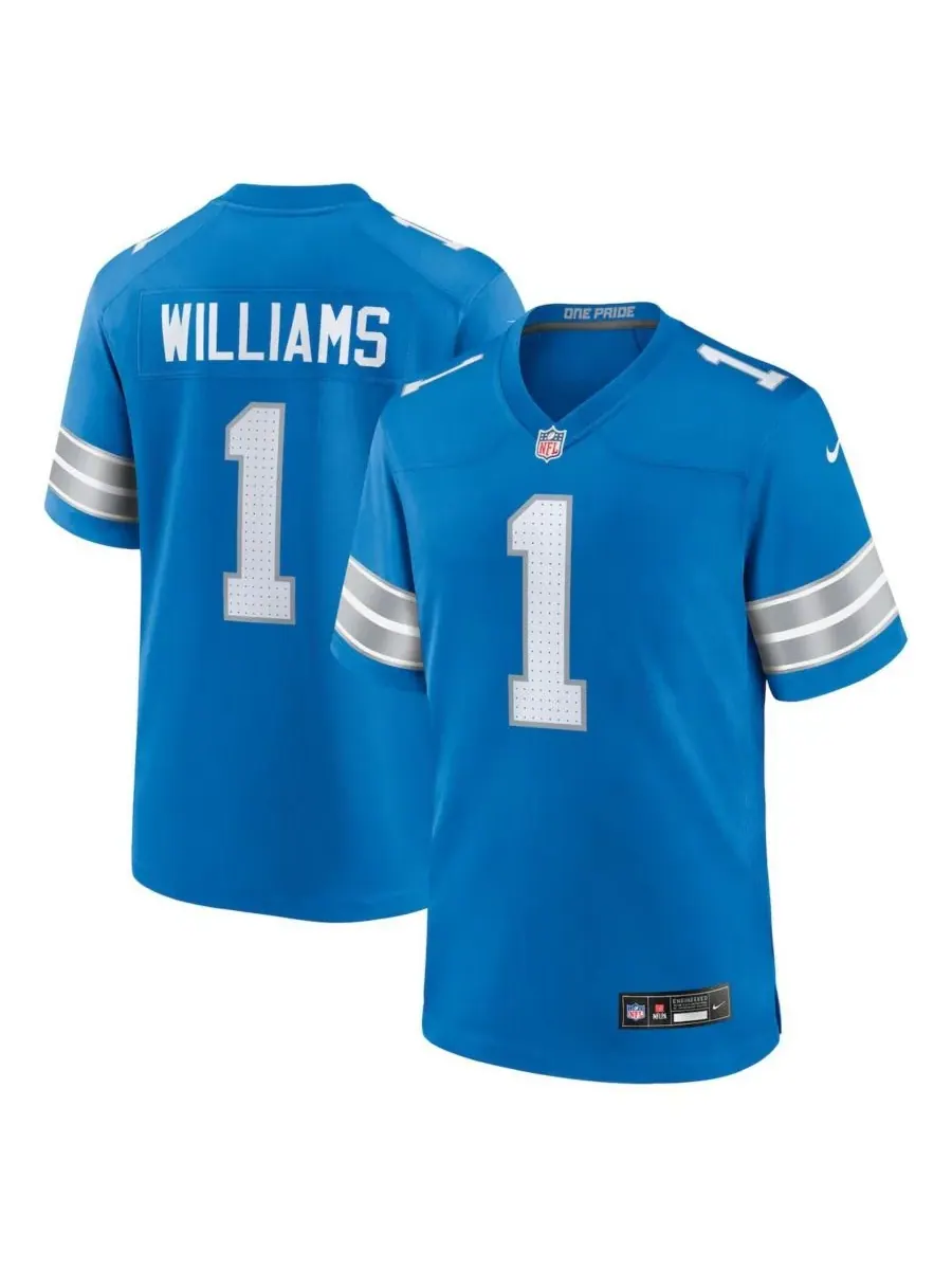 Nike Мужская синяя игровая майка Jameson Williams Detroit Lions — изображение 1 из 3, синий