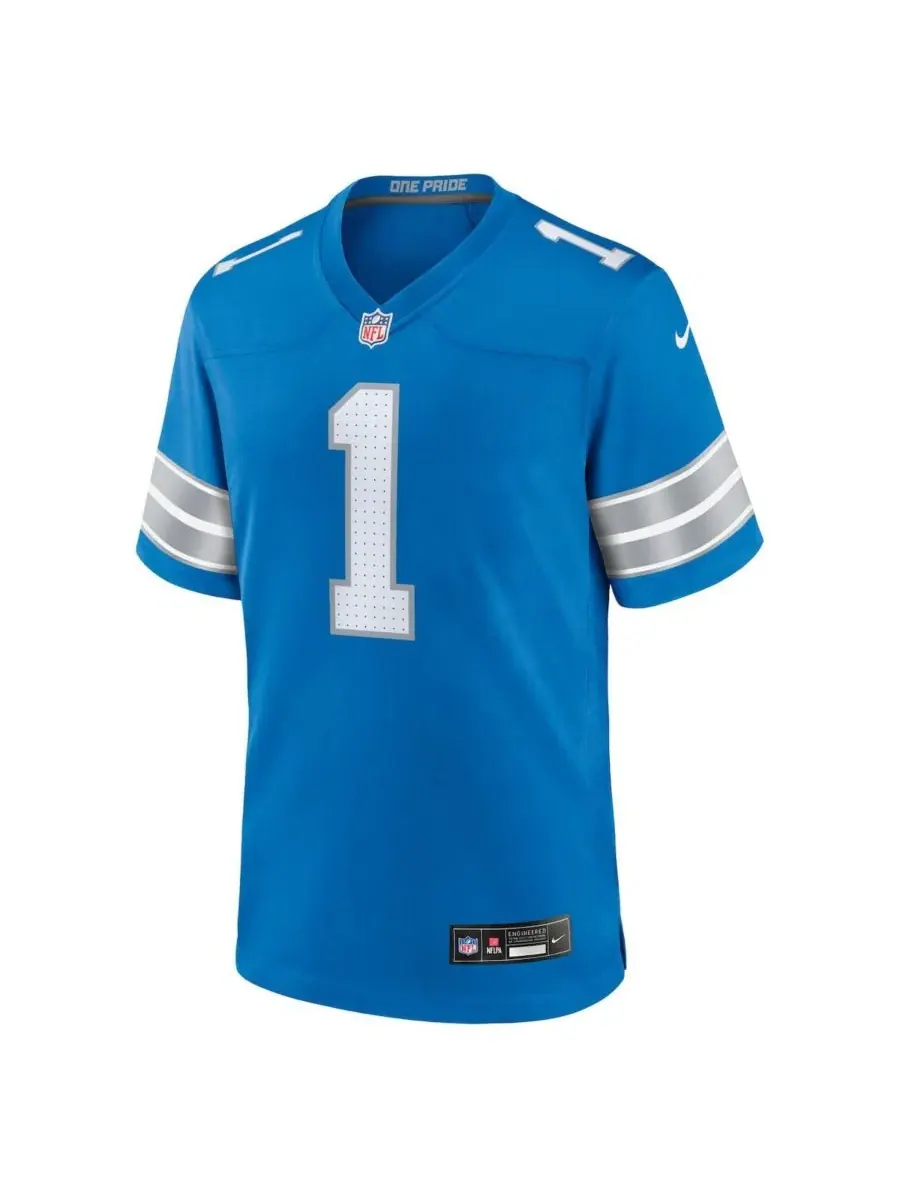 Nike Мужская синяя игровая майка Jameson Williams Detroit Lions — изображение 2 из 3, синий