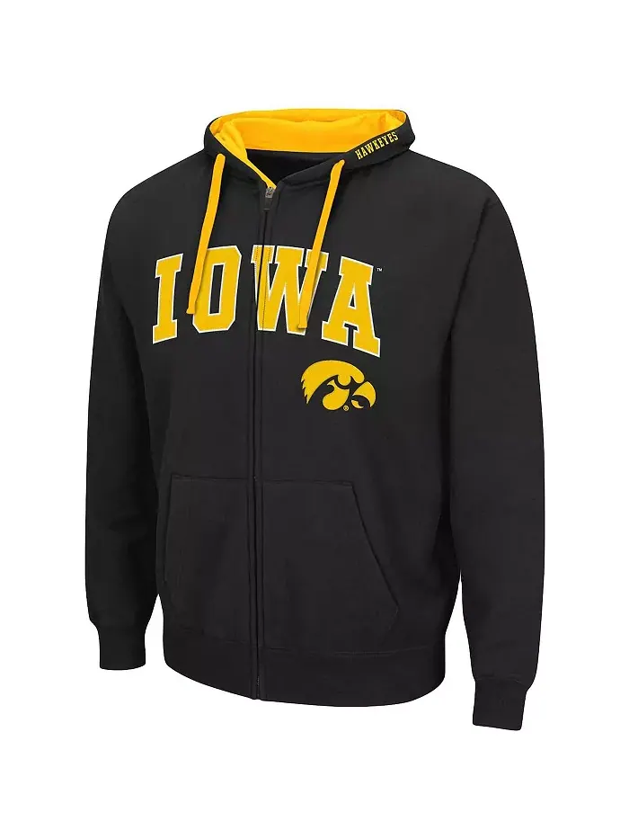 Мужская черная толстовка с молнией Iowa Hawkeyes больших размеров Colosseum — изображение 3 из 3