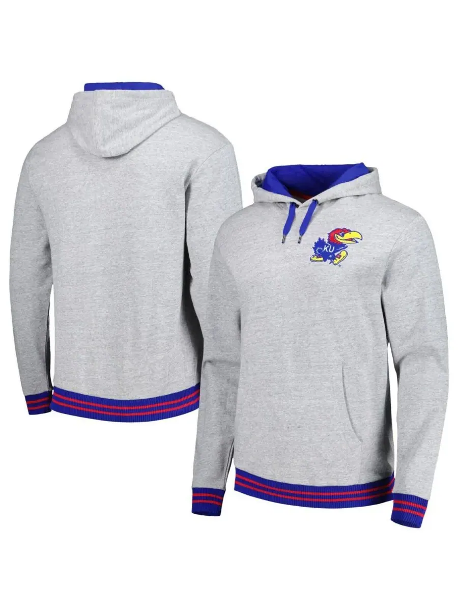 Mitchell & Ness Мужская толстовка с капюшоном цвета светло-серого меланжа с символикой команды — изображение 1 из 1, серый