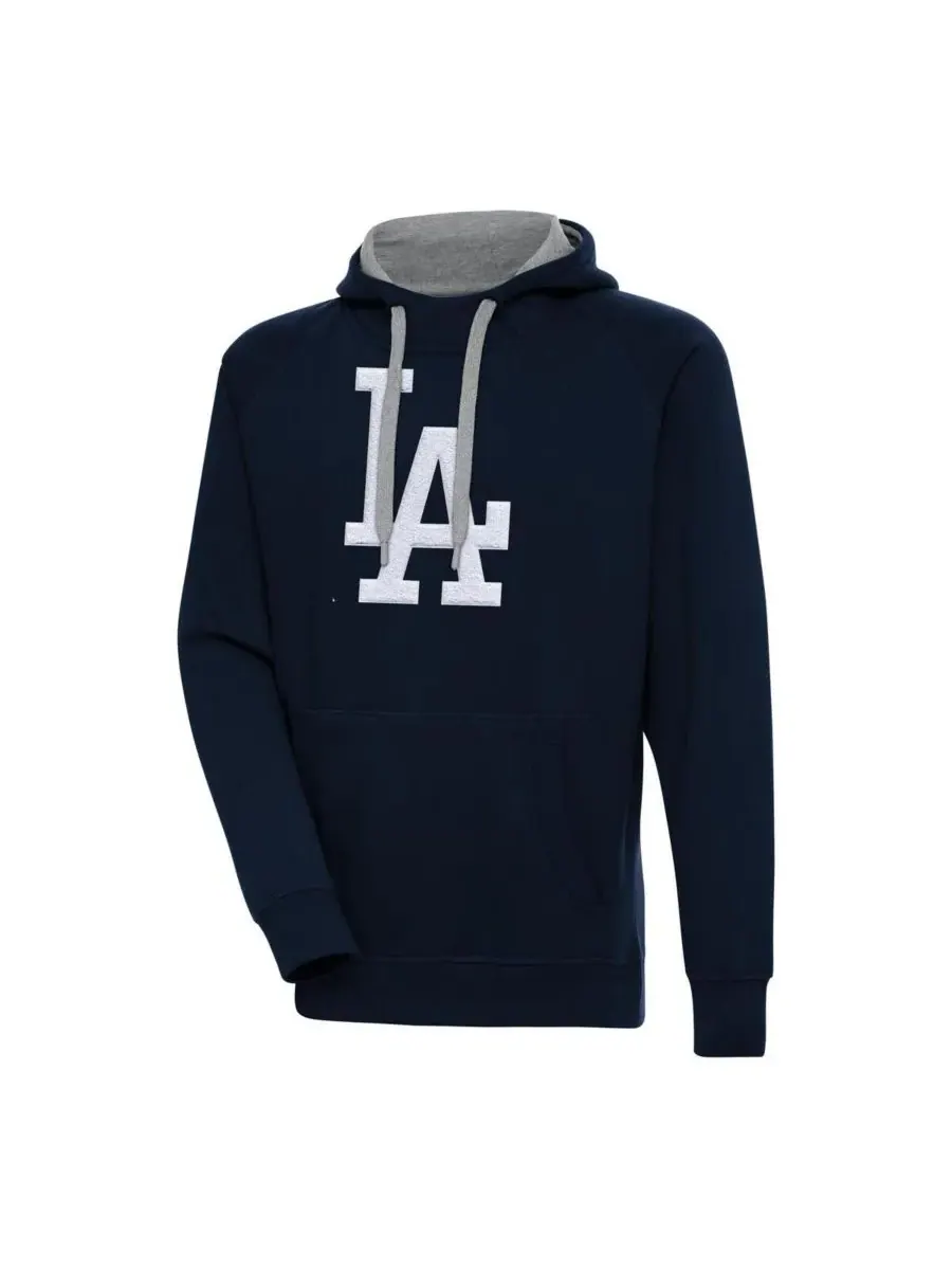 Antigua Мужская темно-синяя толстовка с капюшоном из синели с символикой Los Angeles Dodgers Victory — изображение 1 из 1
