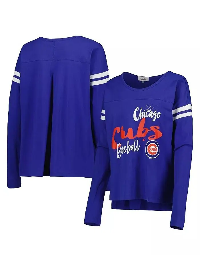 Женская футболка с длинными рукавами и свободным агентом Royal Chicago Cubs Touch