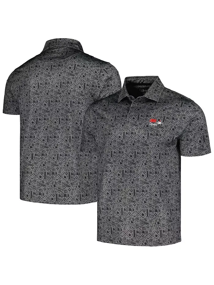Мужская черная поло 3M Open Polo Shirt Barstool Golf