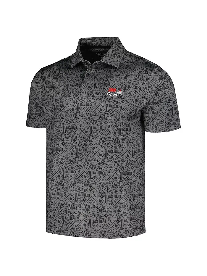 Мужская черная поло 3M Open Polo Shirt Barstool Golf — изображение 2 из 3