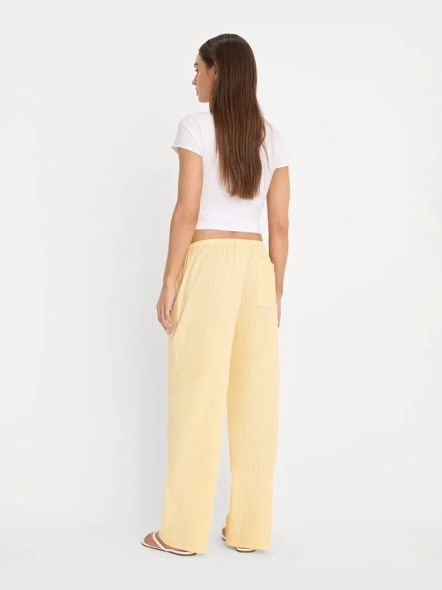 Женские брюки из поплина с кружевной отделкой Good American, Butterbeam Stripe — изображение 4 из 4